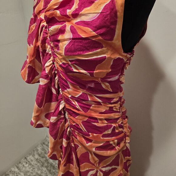 Ulla Johnson Lali Handmade 100% Silk Gown Dress Tigerlily Sz 6 One Shoulder Maxi - Picture 16 of 16
